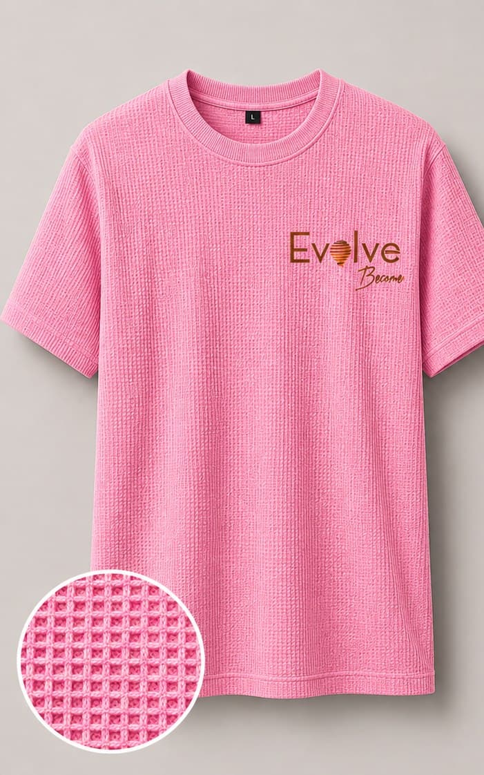 Waffle Tee — Pink